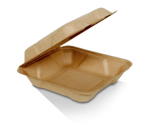 Unbleached Sugarcane Clamshell - 8"