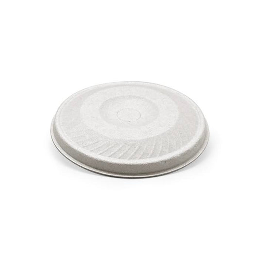 Bagasse White Flat Lid to Suit (90mm) Cold Cups