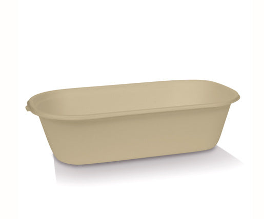 Tray Sugarcane Unbleached Rectangular - 37oz