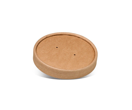 PLA Coated Brown Kraft Paper Lid to fit BBP16